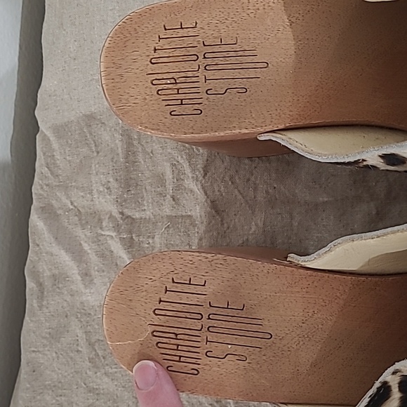 Charlotte Stone wood Marlo Clogs in Miaou (Dyed Pony Hair Animal Print) 41 10 - Picture 6 of 16